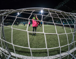 Training of young football players at the MSK Zilina stadium 2018